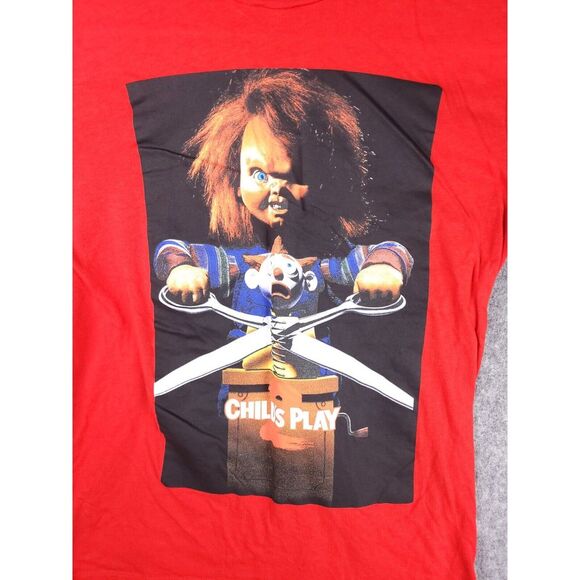 Child's Play 2 Chucky Shirt Men's Medium Movie Promo Graphic 2 Sided Horror Film - Picture 2 of 6